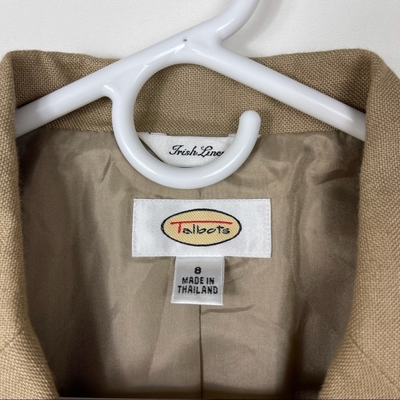 Talbots Irish Linen Beige Blazer - Picture 6 of 13